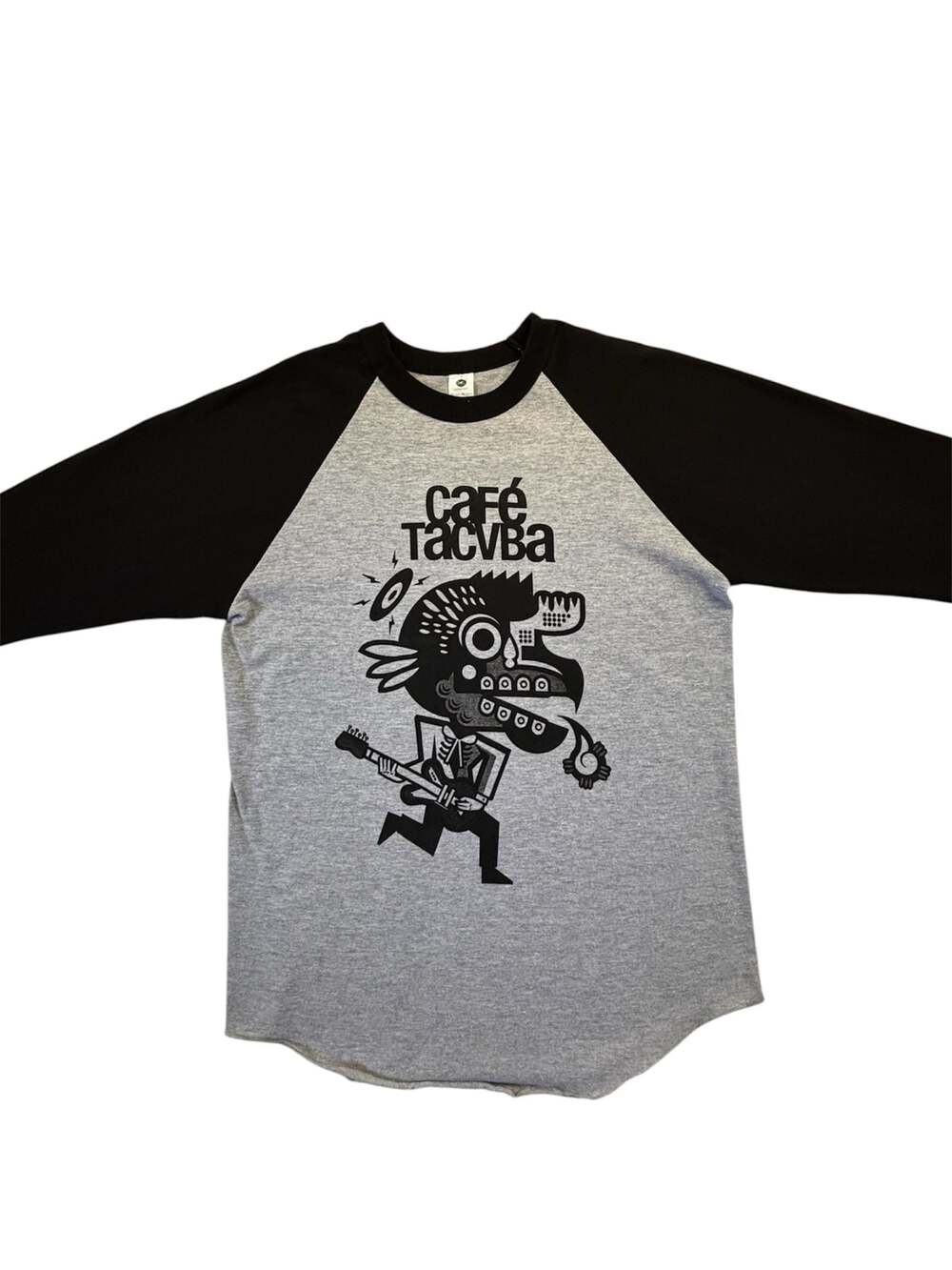 Café Tacvba 3/4 Sleeve Baseball Raglan T-Shirt with Graphic Print